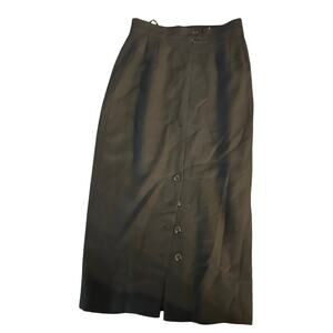 Vintage Escada by Margaretha Ley Black Wool Midi Skirt EU 38 Made in Germany